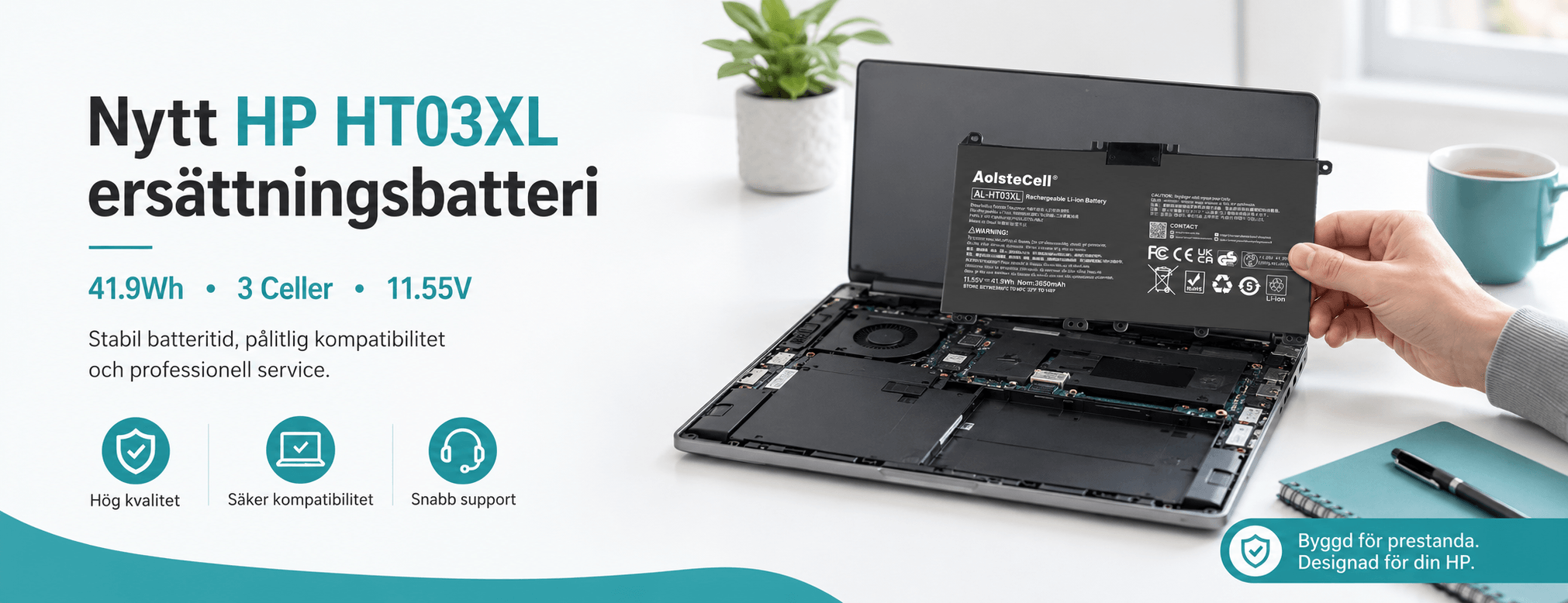 Nytt batteri HP HT03XL