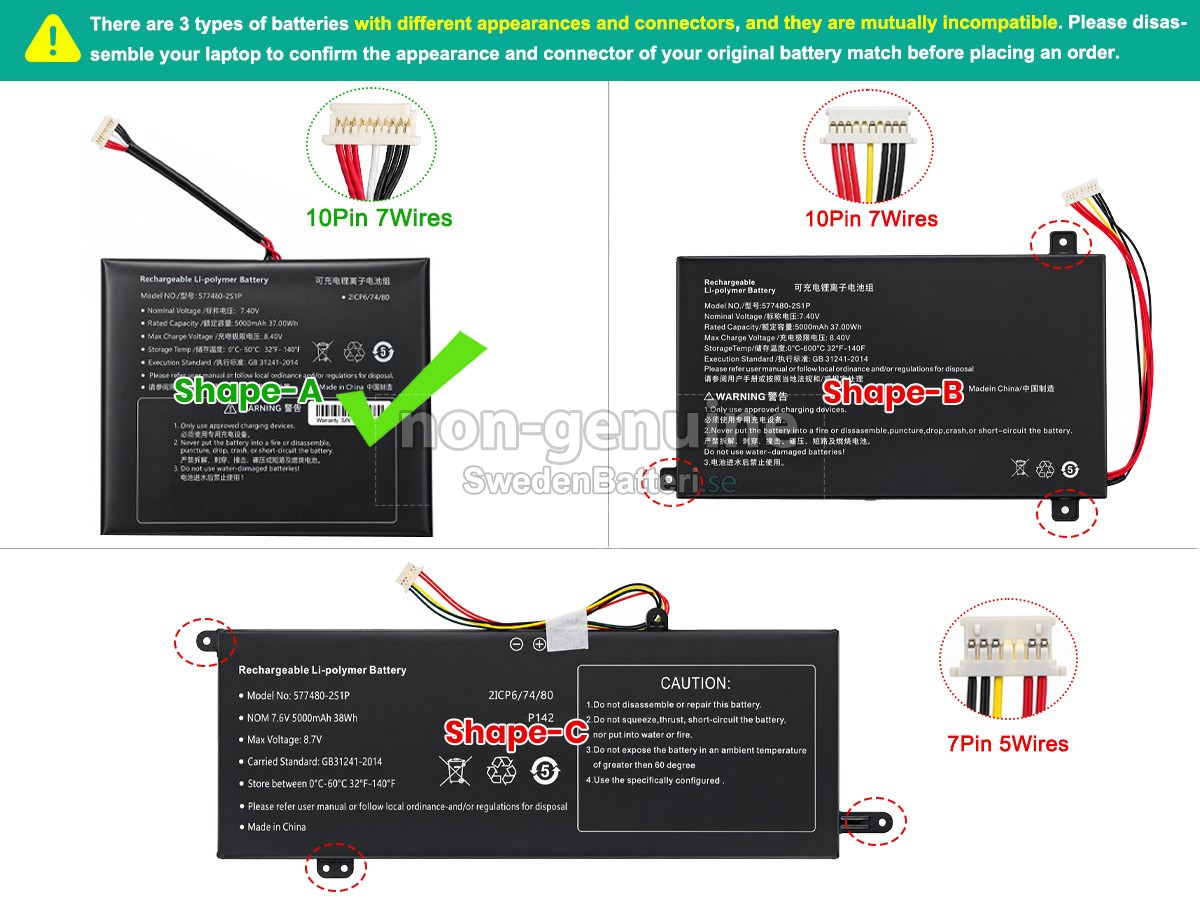 batteri till AolsteCell 577480-2S1P
