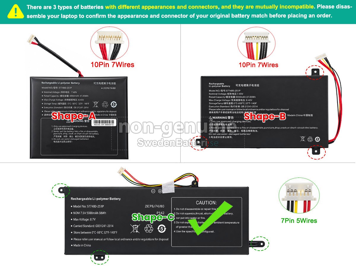 batteri till AolsteCell 577480-2S1P