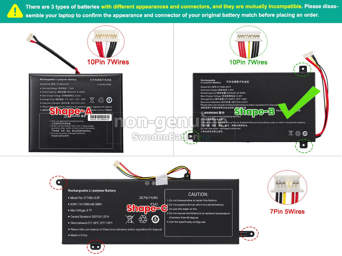 batteri till AolsteCell 577480-2S1P
