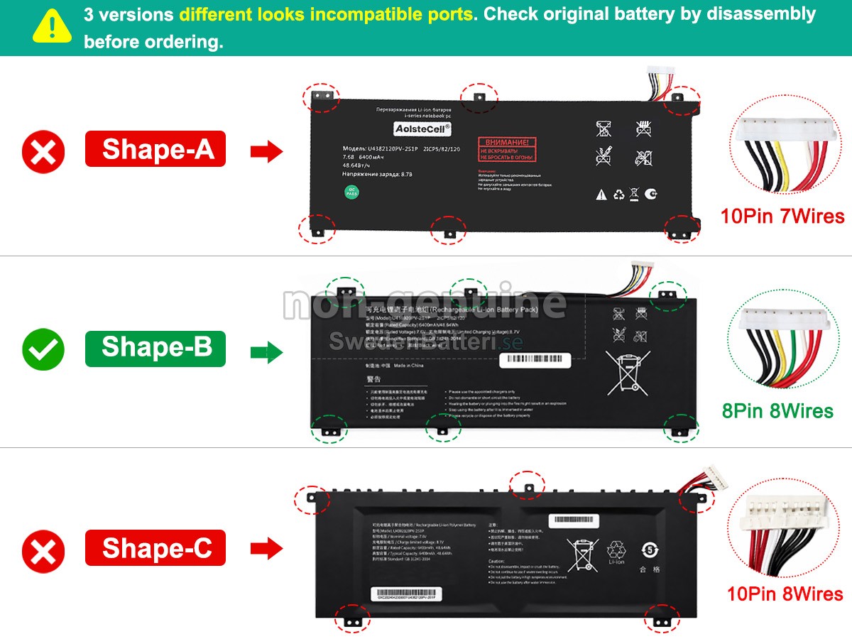 batteri till AolsteCell U4382120PV-2S1P