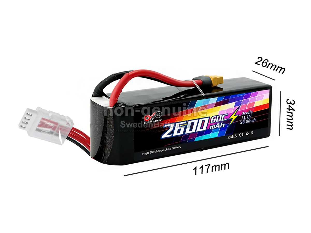 batteri till AolsteCell 11.1V 2600MAH 60C XT60 JST-XH 4P