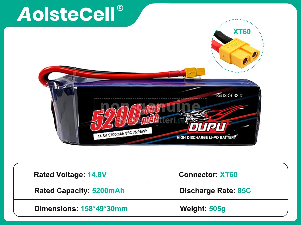 batteri till AolsteCell 14.8V 4S 5200MAH 85C XT60