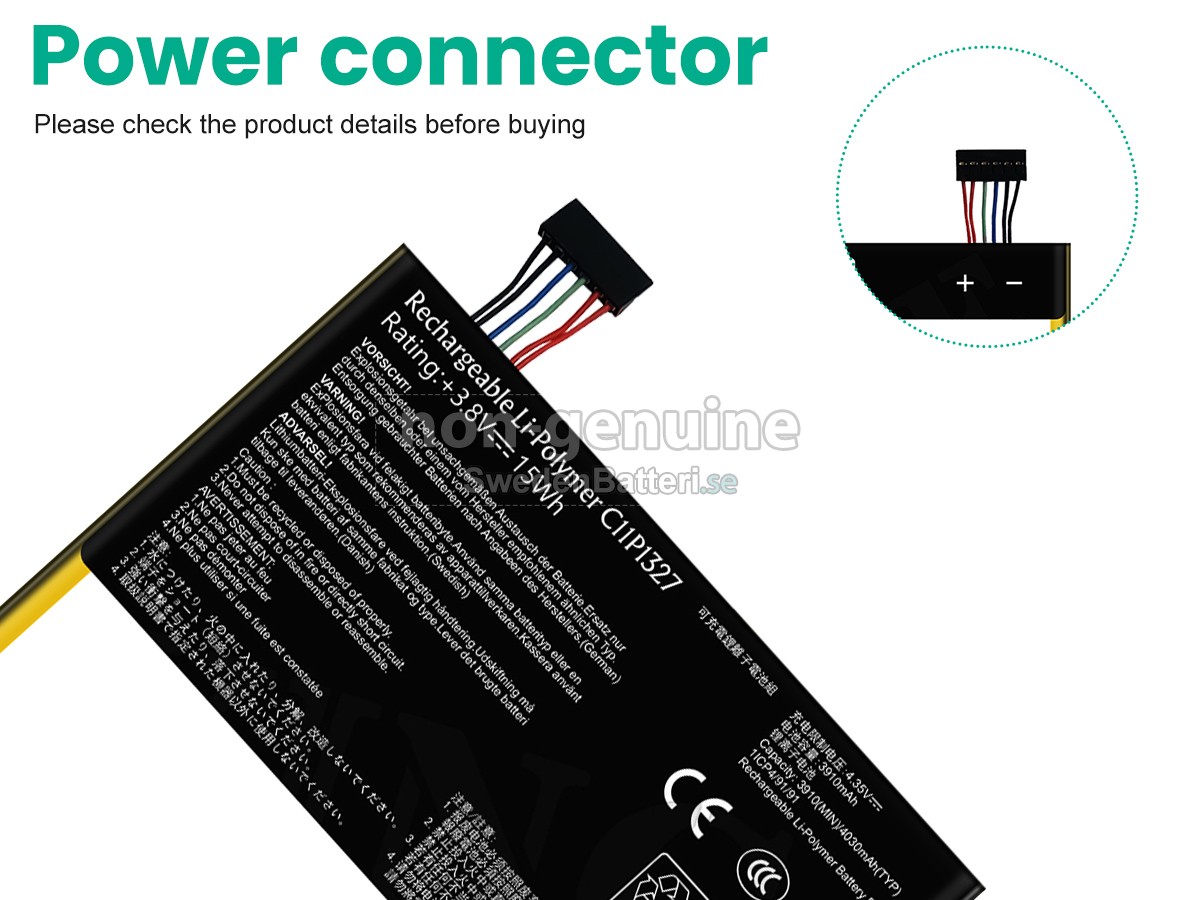 batteri till Asus K012 Pad