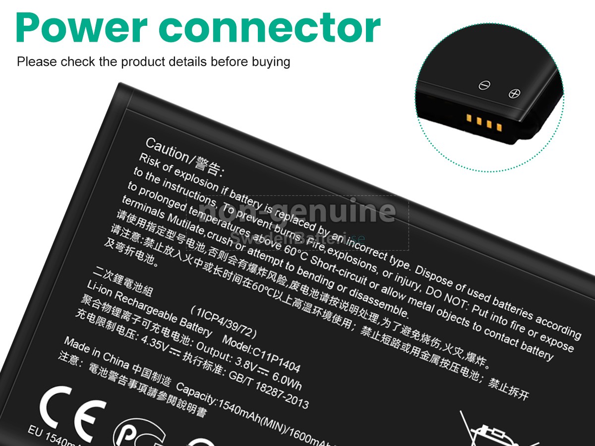 batteri till Asus C11P1404