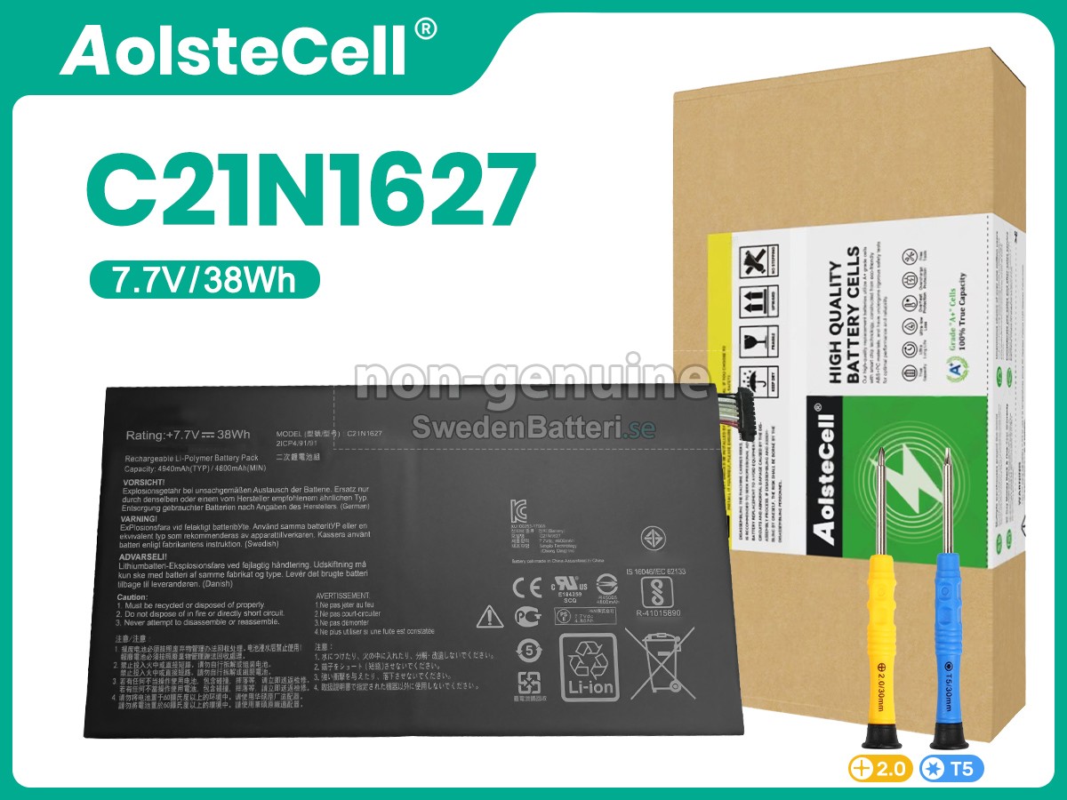 batteri till Asus C21N1627(21CP4/91/91)