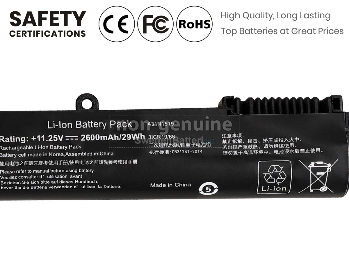 batteri till Asus VivoBook X540YA