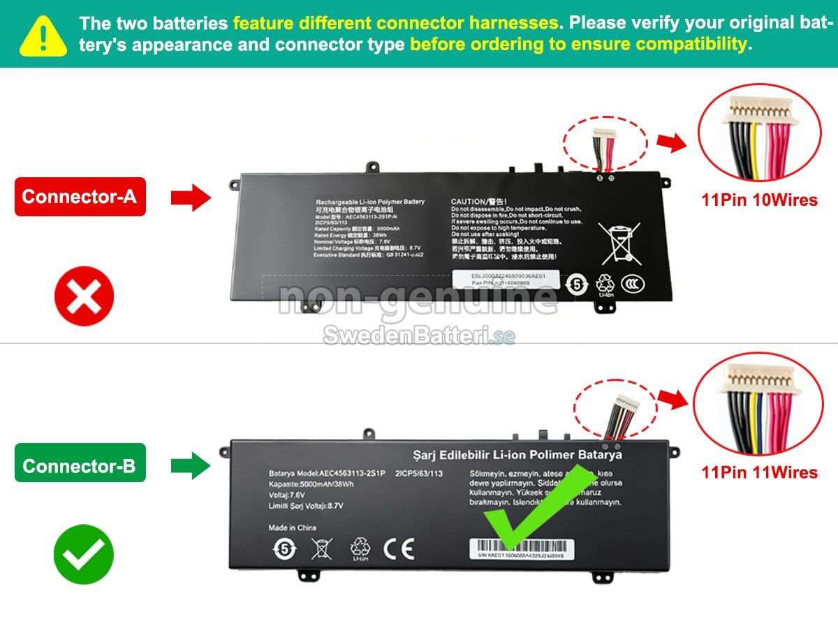 batteri till Casper AEC4563113-2S1P