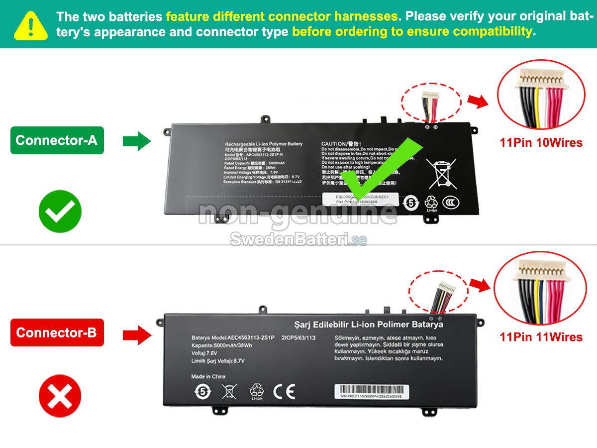 batteri till Casper AEC4563113-2S1P