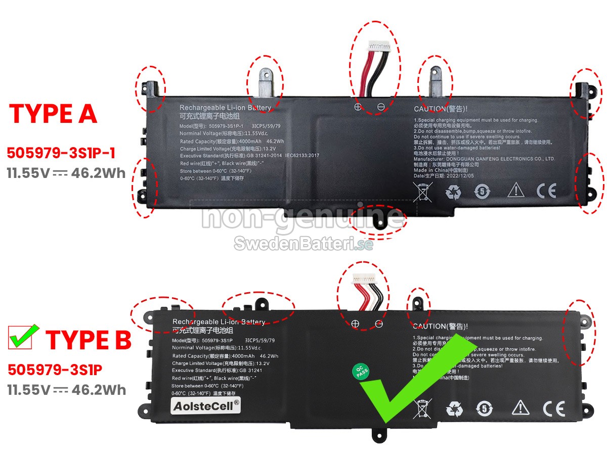 batteri till CHUWI COREBOOK X PRO CWI536