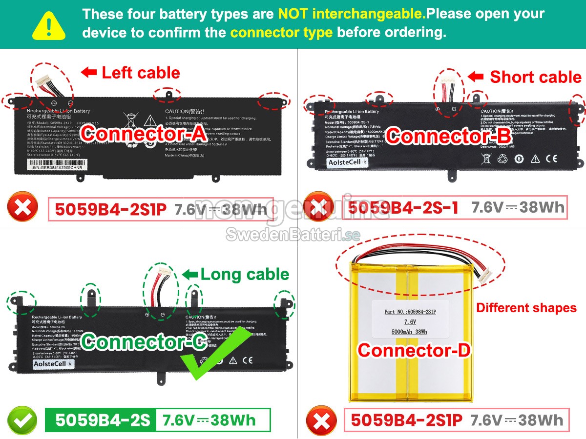 batteri till CHUWI 5059B4-2S1P