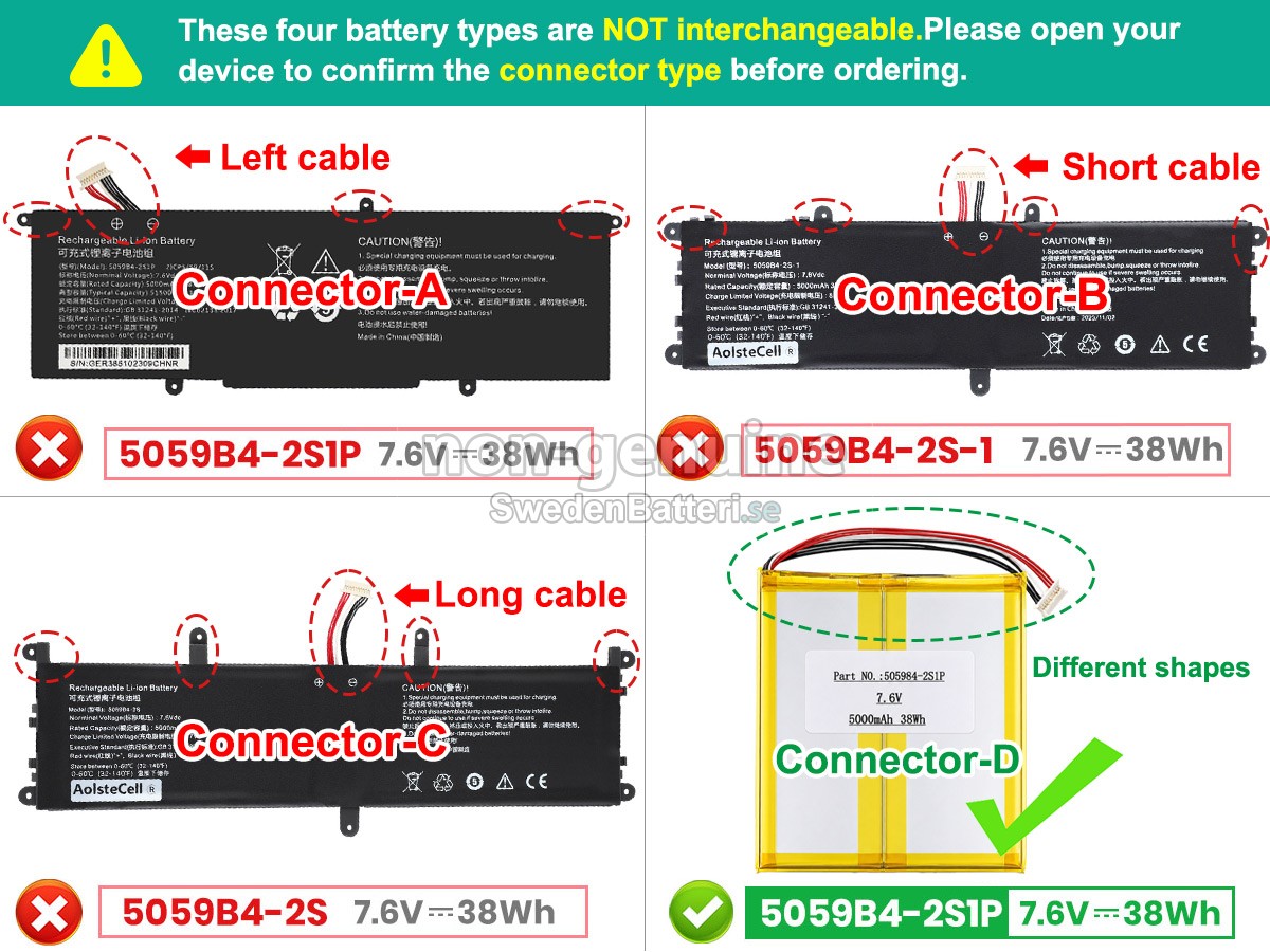 batteri till CHUWI 5059B4-2S1P