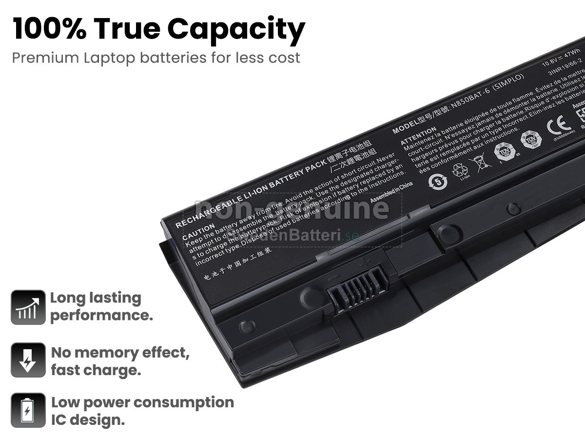 batteri till Clevo 6-87-N850S-4C4