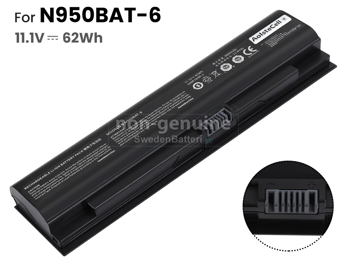 batteri till Clevo 6-87-N85KS-61D03