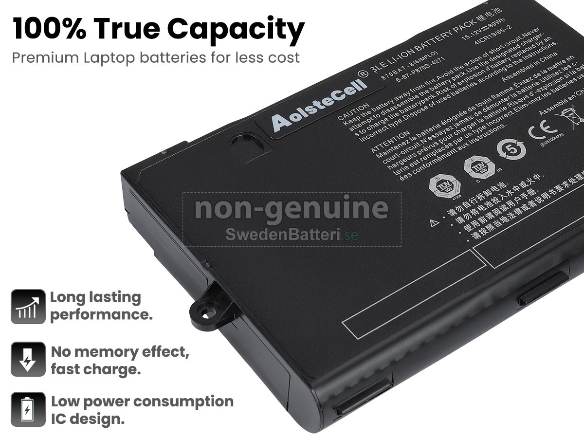batteri till Clevo P870DM