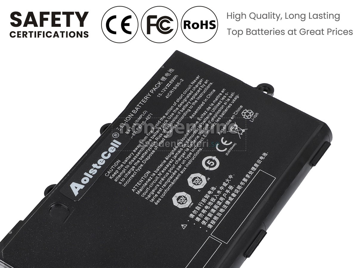 batteri till Clevo P870DM