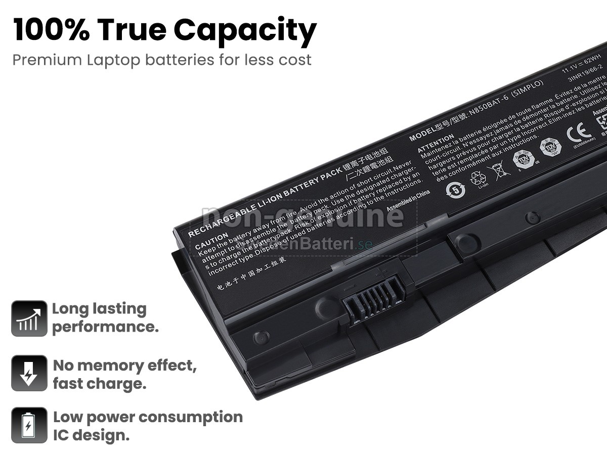 batteri till Clevo 6-87-N850S-4C4