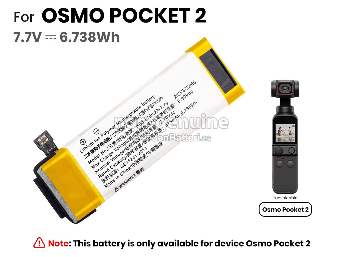 batteri till DJI OSMO POCKET 2