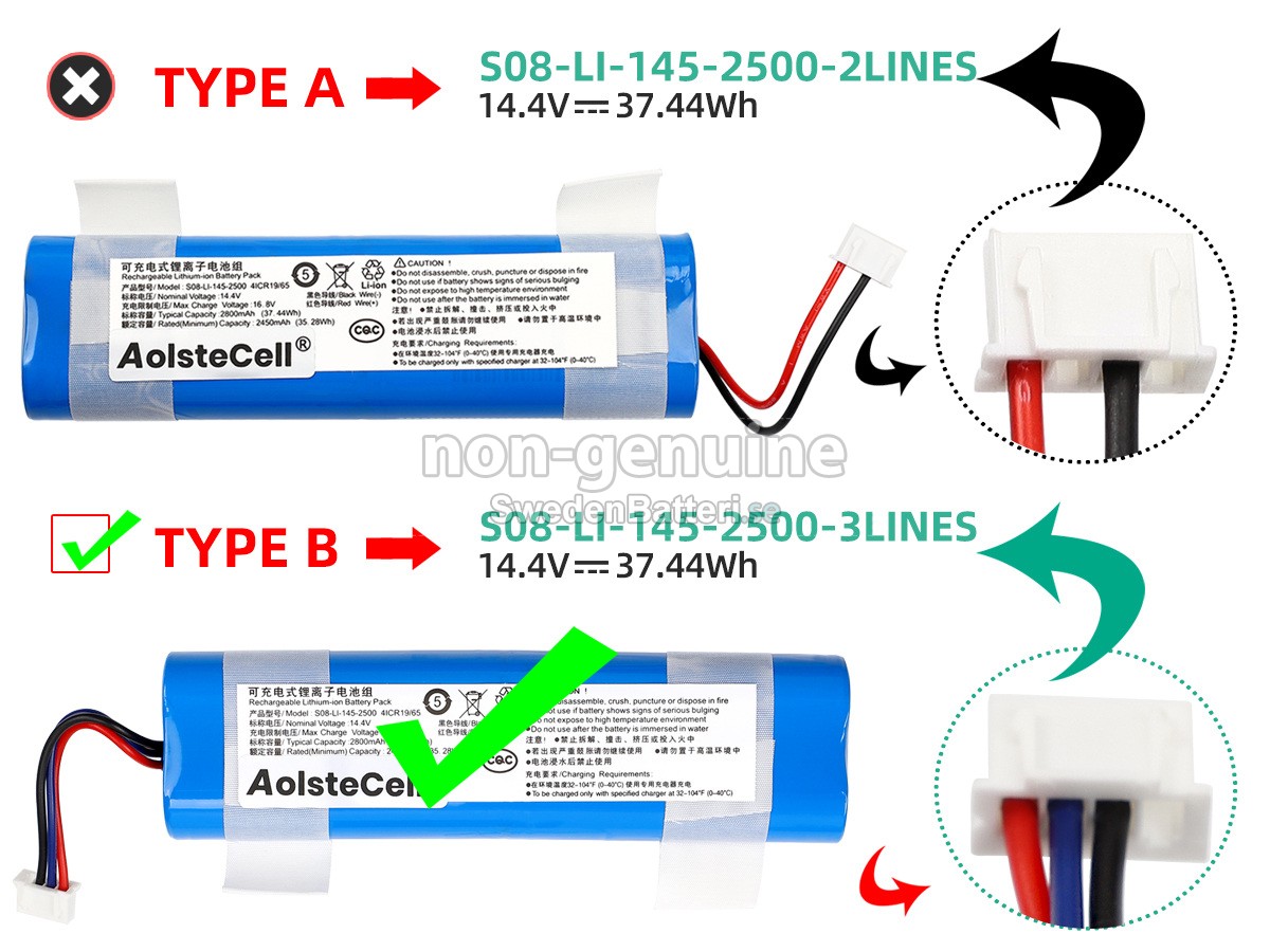 batteri till Ecovacs DK36