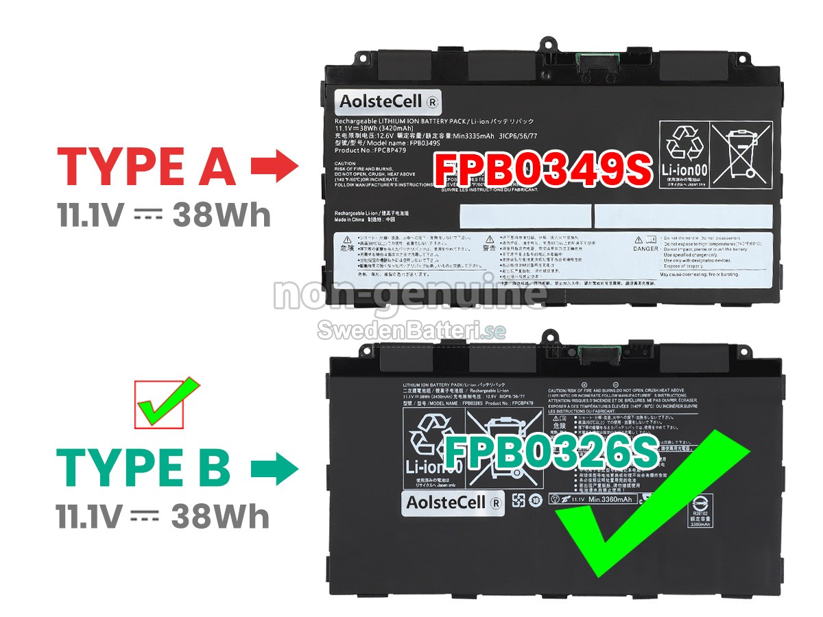 batteri till Fujitsu FPB0349S