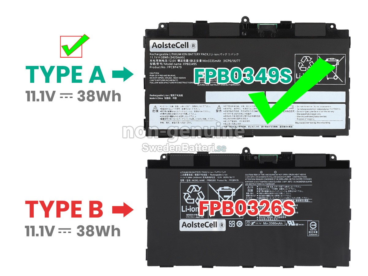 batteri till Fujitsu FPB0349S