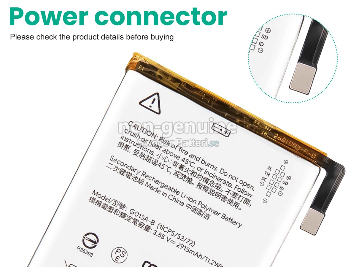 batteri till Google PIXEL 3