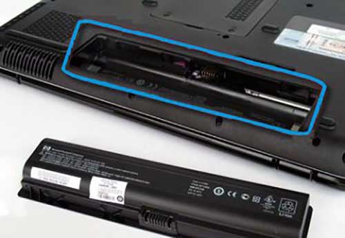 hitta modell av bärbar dator inuti batterifacket