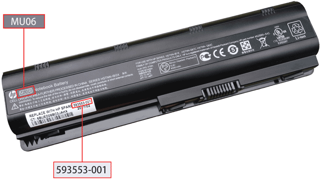 HP Batteri Artikelnummer