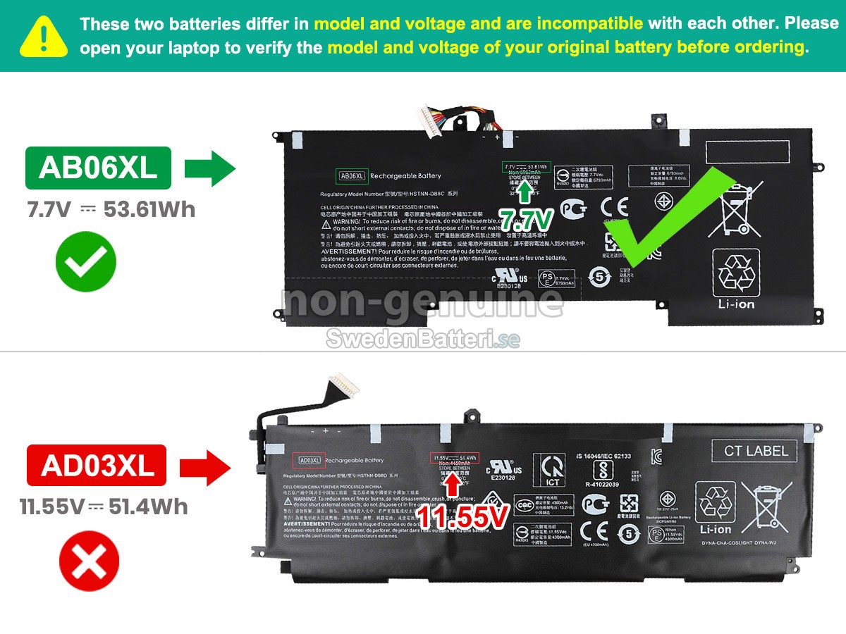 batteri till HP Envy 13-AD053TX