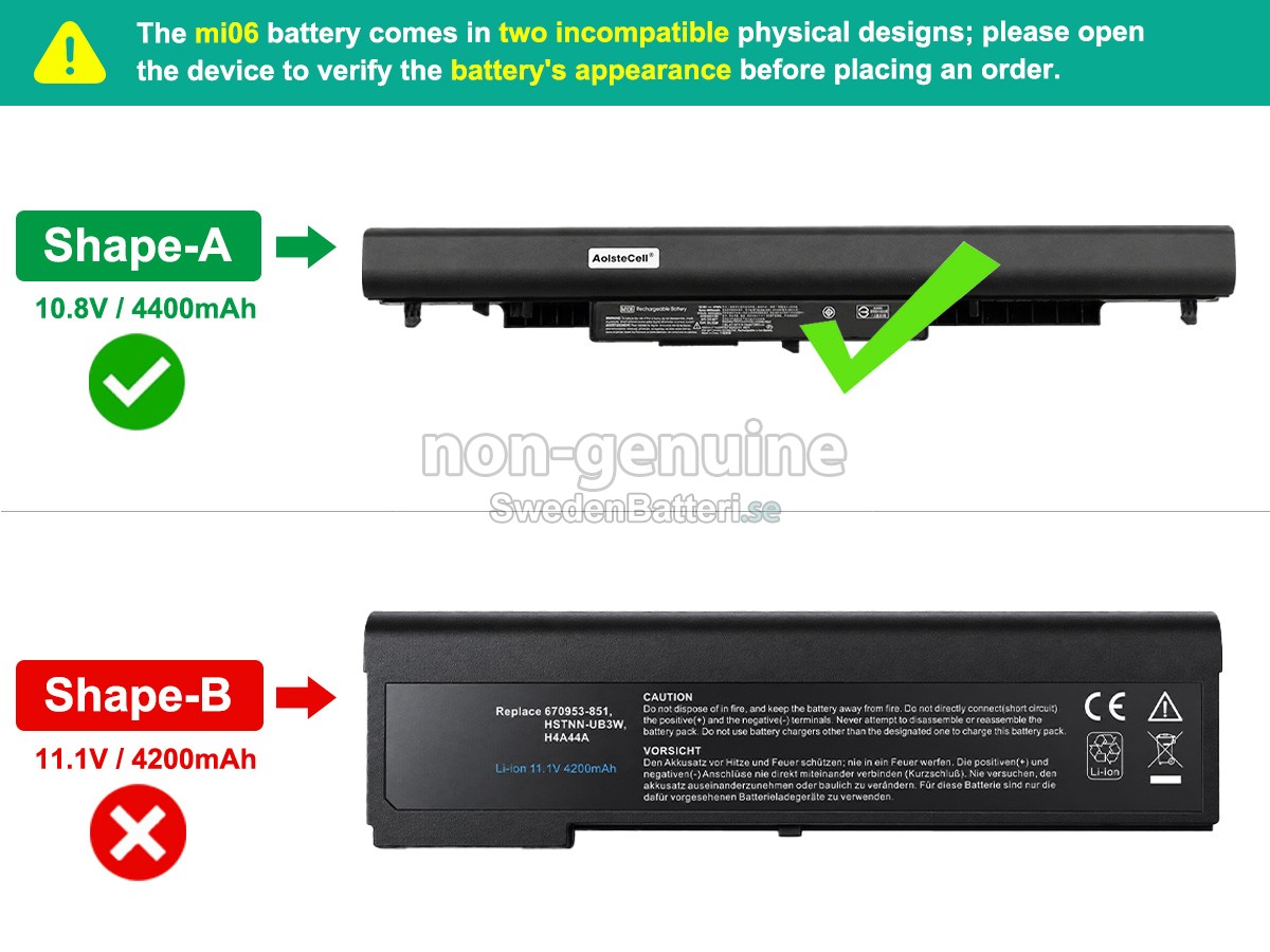 batteri till HP MI06