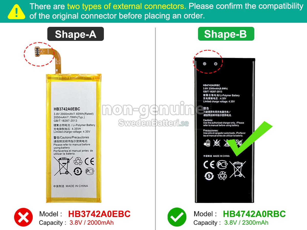 batteri till Huawei ASCEND G630-U20