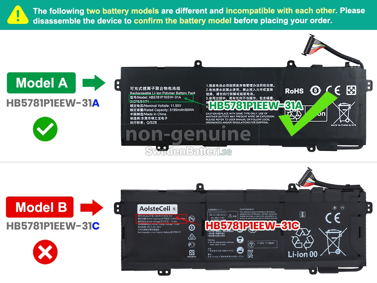 batteri till Huawei HKD-W76