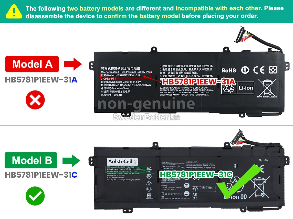 batteri till Huawei HKD-W76