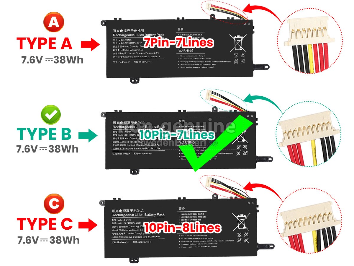 batteri till Hyundai 5074116PV-2S1P