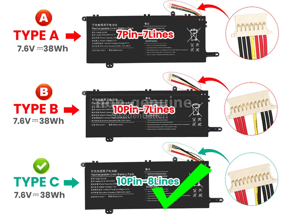 batteri till Hyundai 5074116PV-2S1P