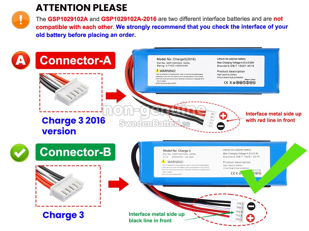 batteri till JBL CHARGE 3