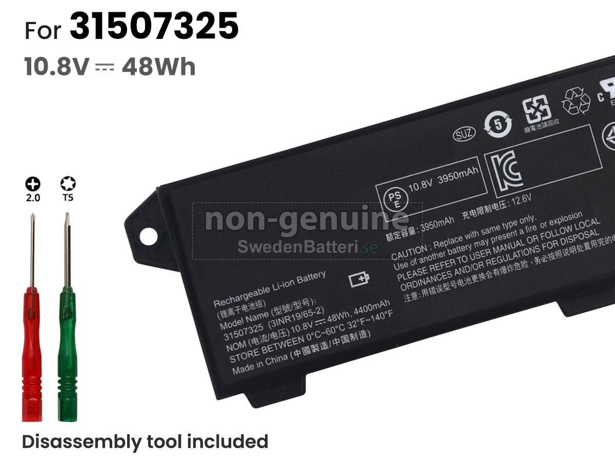 batteri till Lenovo 31507325(3INR19/65-2)