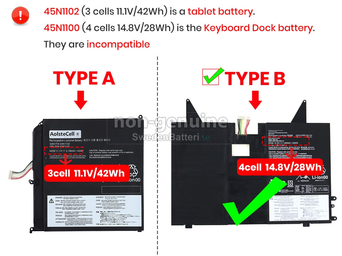 batteri till Lenovo ThinkPad HELIX 3701