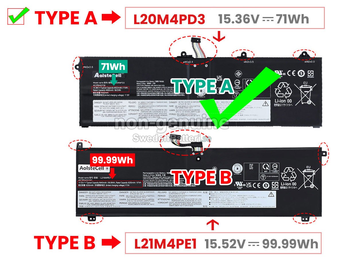 batteri till Lenovo LEGION S7 16ARHA7-82UG000DSP
