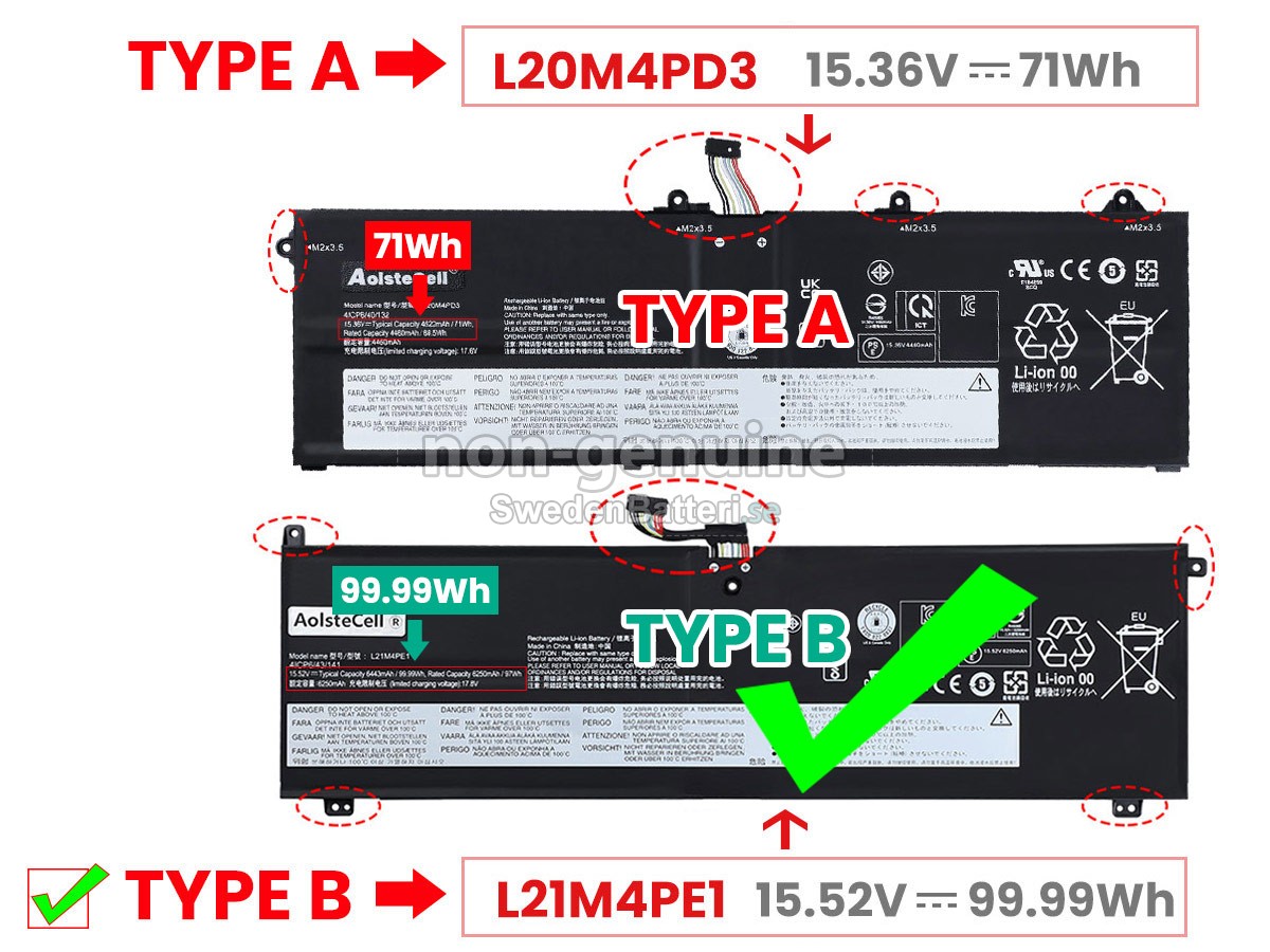 batteri till Lenovo LEGION S7 16ARHA7-82UG000DSP