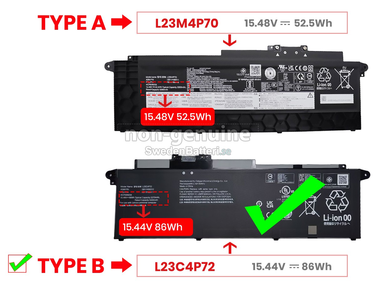 batteri till Lenovo ThinkPad T16 GEN 3-21MN00BSMX