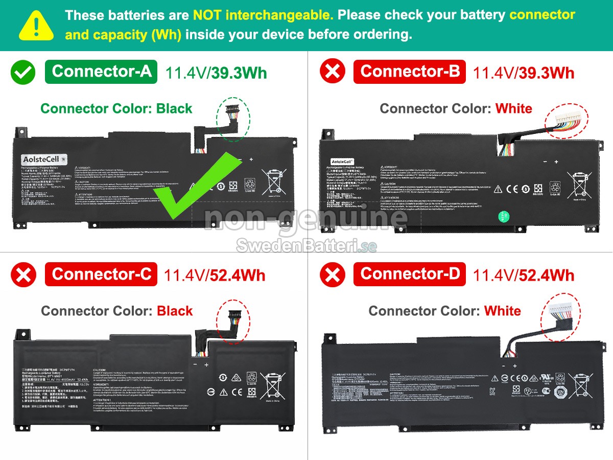 batteri till MSI MODERN 14 C12M-668FR