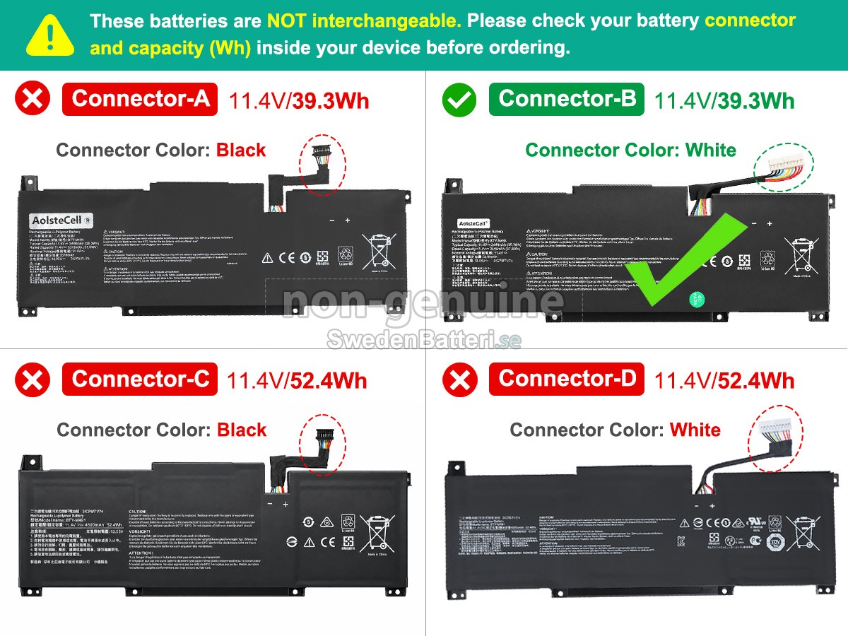 batteri till MSI MODERN 14 C12M-668FR