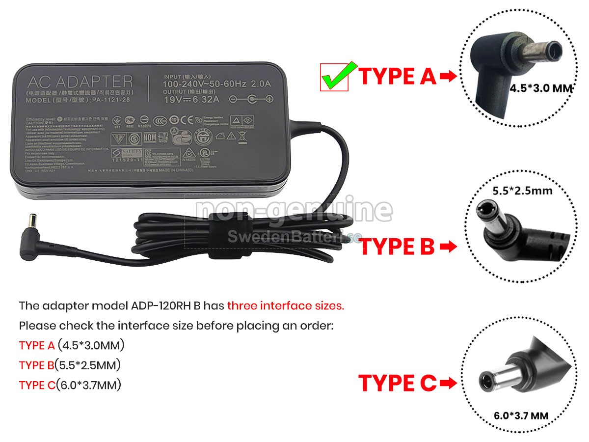 Asus ADP-120RH B Laddare Nätadaper