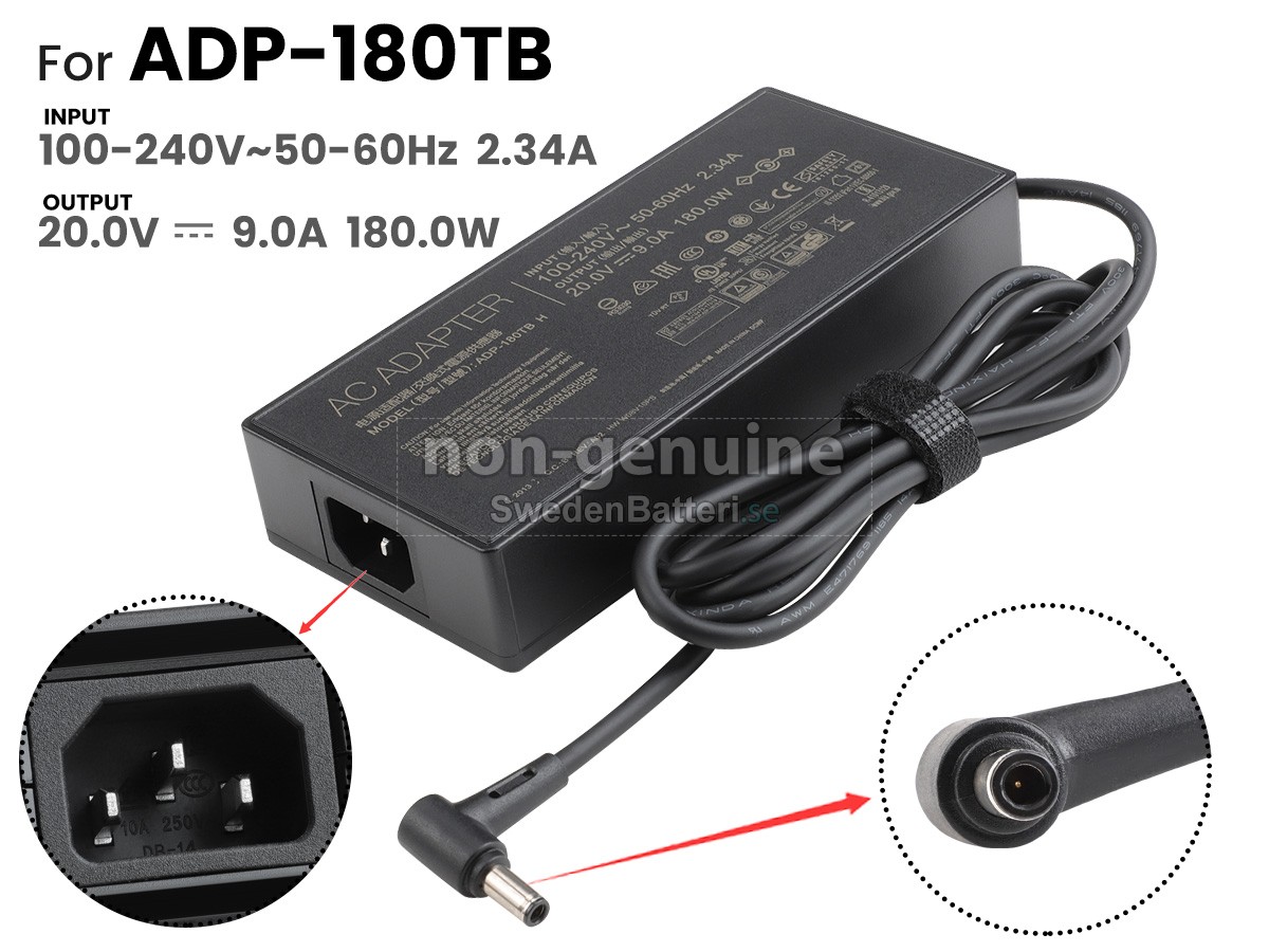 Asus 20V 9A 180W 6.0*3.7MM Laddare Nätadaper