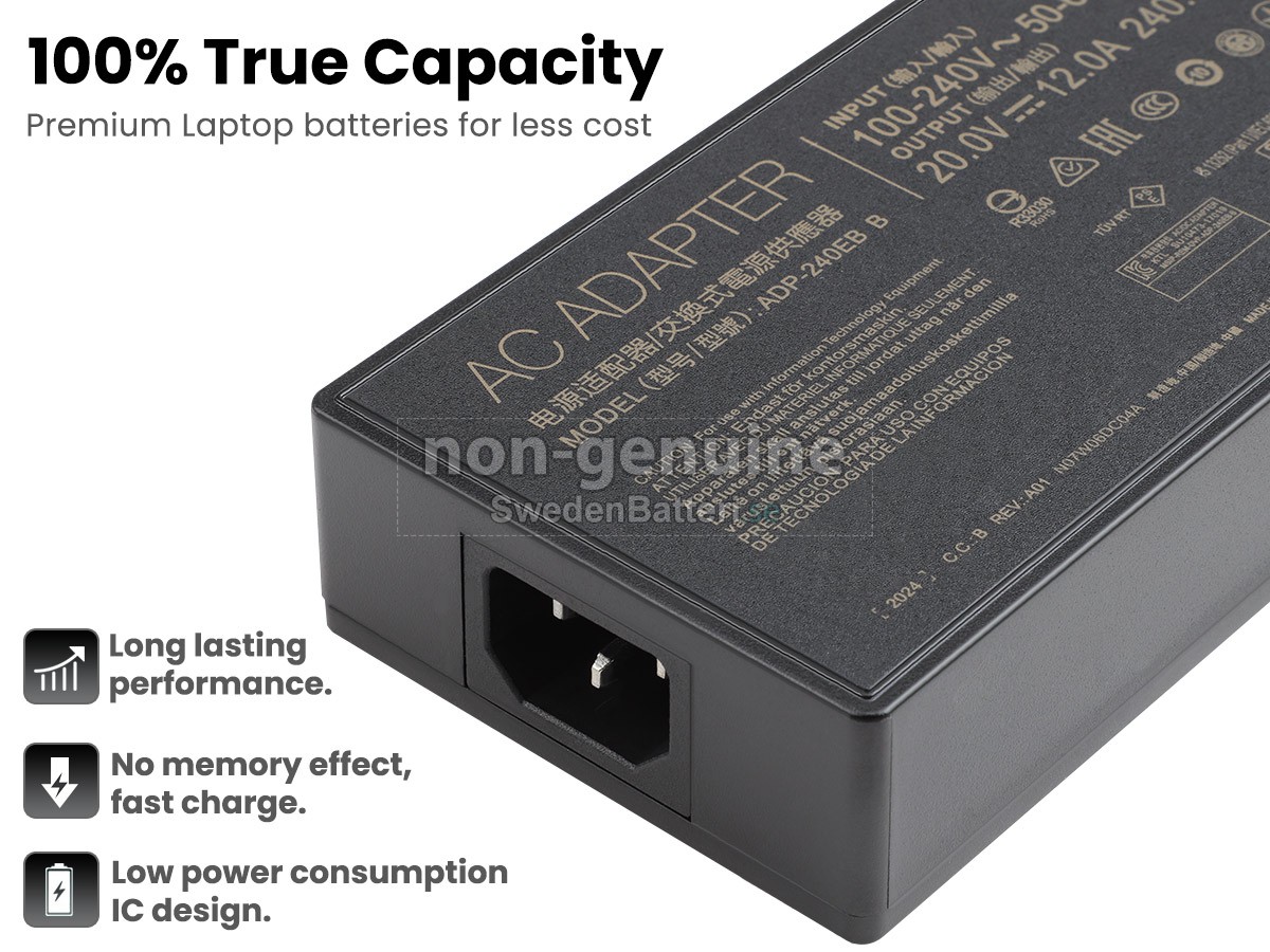 Asus 20V 12A 240W 6.0*3.7MM Laddare Nätadaper