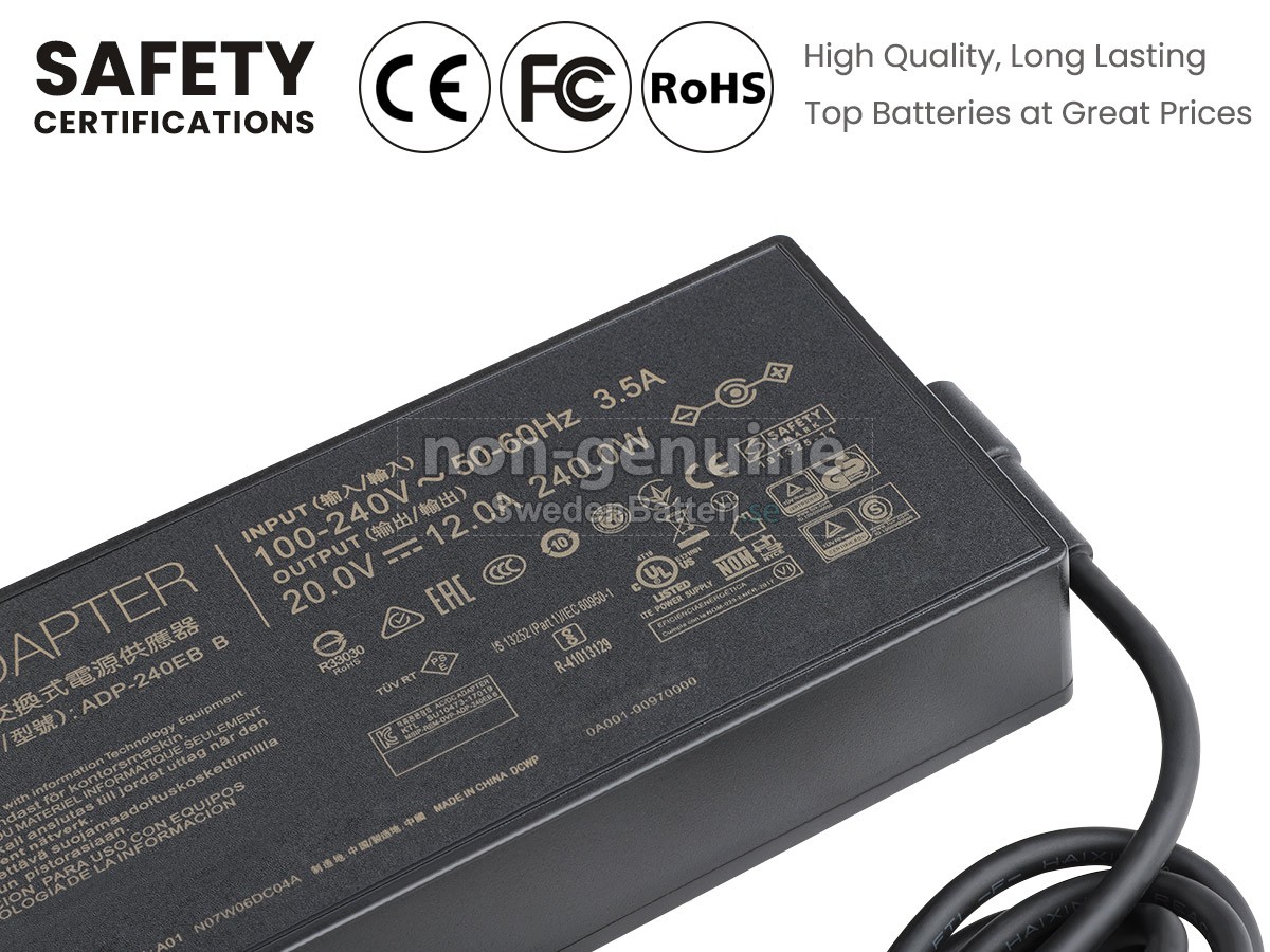 Asus 20V 12A 240W 6.0*3.7MM Laddare Nätadaper