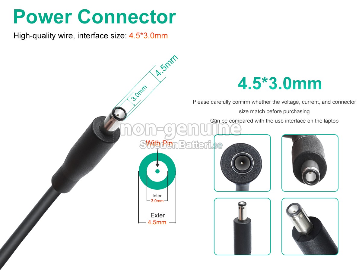 Dell INSPIRON 7591 P83F Laddare Nätadaper