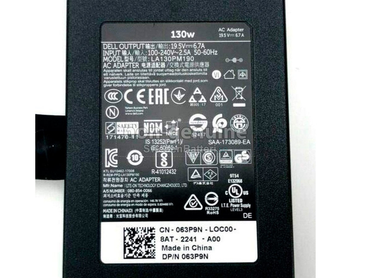 Dell 3JF3H Laddare Nätadaper