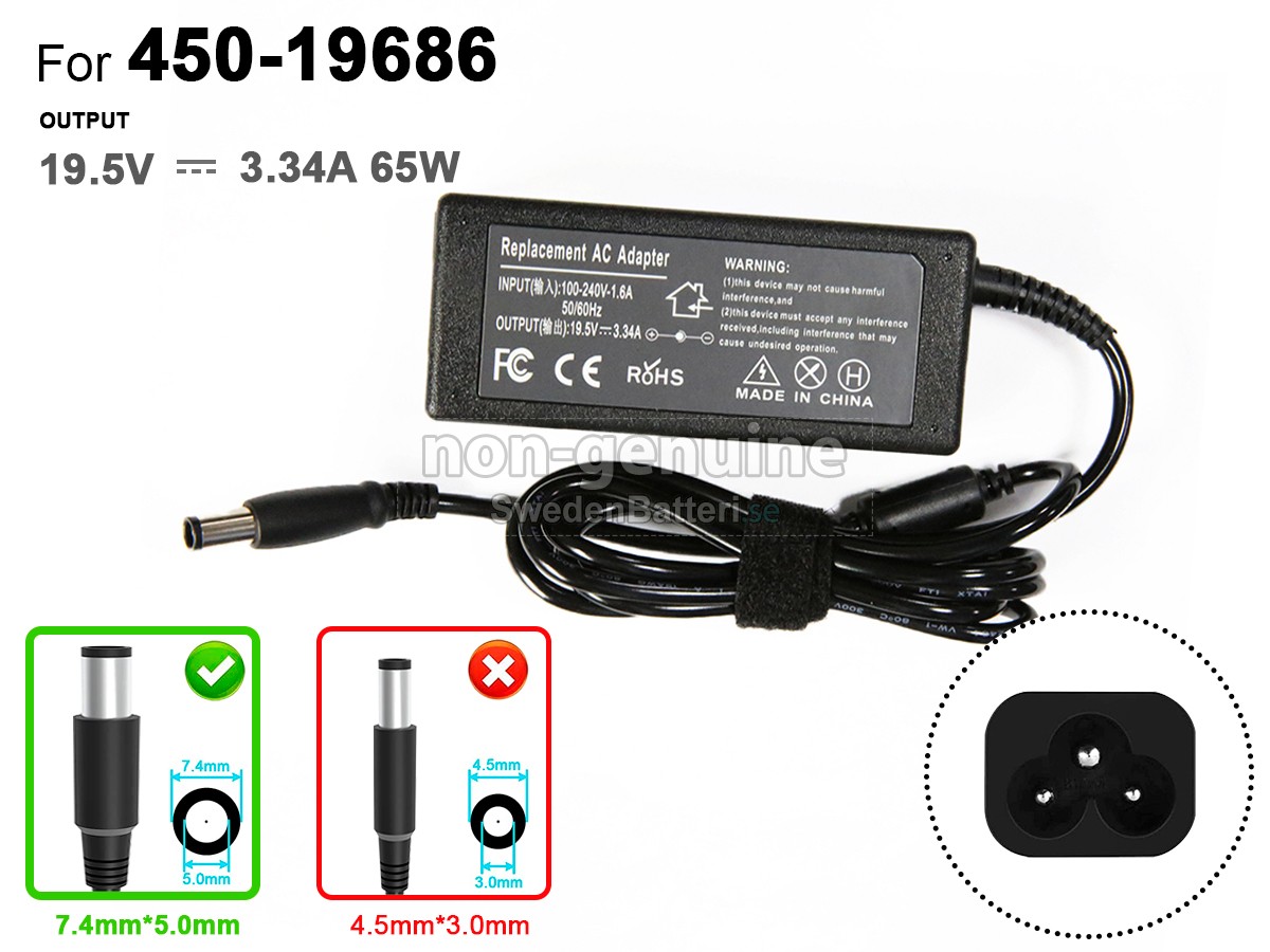 Dell DA65NS4-00 Laddare Nätadaper